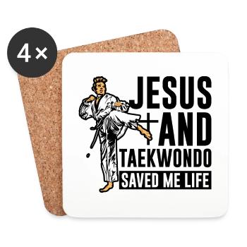 Jesus and Taekwondo saved me life - Untersetzer (4er-Set) - Weiß - Vorne