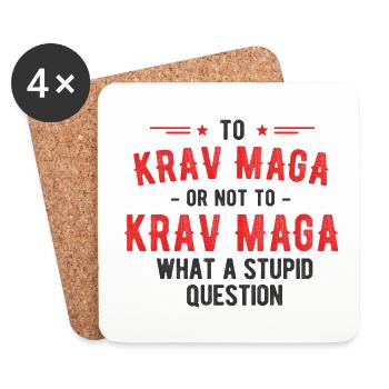 Israelischer Kampfsport Krav Maga - Untersetzer (4er-Set) - Weiß - Vorne