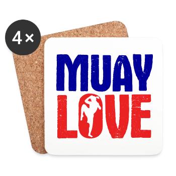 Thaiboxen Muay Thai - Untersetzer (4er-Set) - Weiß - Vorne