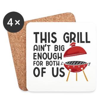 Grillparty Spruch Zum Grillen Grill - Untersetzer (4er-Set) - Weiß - Vorne