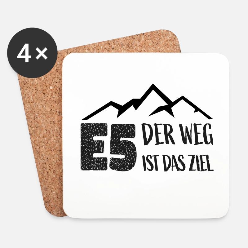 Alpenüberquerung E5 Der Weg ist das Ziel - Untersetzer (4er-Set) - Weiß