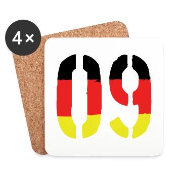 9 Symbole numérique Allemagne - Dessous de verre (lot de 4) - blanc - Devant