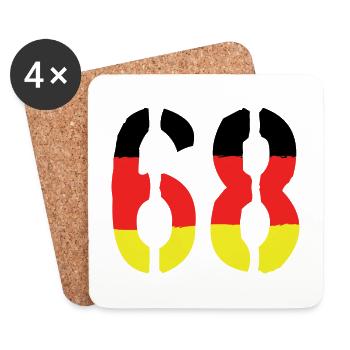 68 Symbole numérique Allemagne - Dessous de verre (lot de 4) - blanc - Devant
