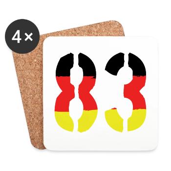 83 Symbole numérique Allemagne - Dessous de verre (lot de 4) - blanc - Devant