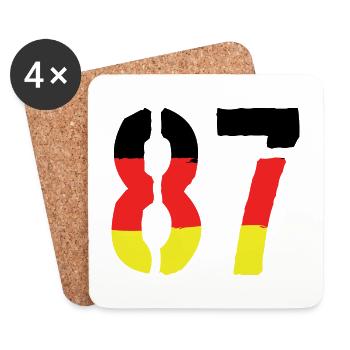 87 Zahl Symbol Germany - Untersetzer (4er-Set) - Weiß - Vorne