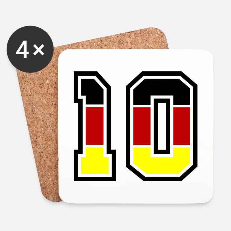 10 Zahl symbol Germany - Untersetzer (4er-Set) - Weiß