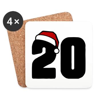 20 Numéro Noël - Dessous de verre (lot de 4) - blanc - Devant
