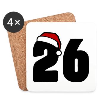 26 Zahl Weihnachten - Untersetzer (4er-Set) - Weiß - Vorne