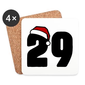 29 Zahl Weihnachten - Untersetzer (4er-Set) - Weiß - Vorne
