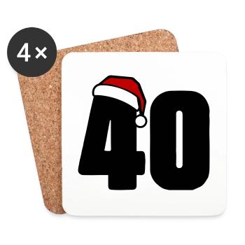 40 numéros de Noël - Dessous de verre (lot de 4) - blanc - Devant