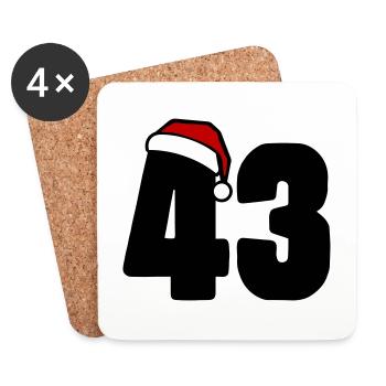 43 Numéro Noël - Dessous de verre (lot de 4) - blanc - Devant
