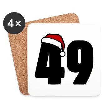 49 Zahl Weihnachten - Untersetzer (4er-Set) - Weiß - Vorne