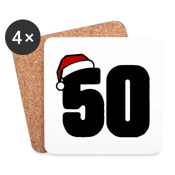50 Numéro de Noël - Dessous de verre (lot de 4) - blanc - Devant
