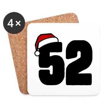 52 Numéro Noël - Dessous de verre (lot de 4) - blanc - Devant