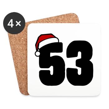 53 Numéro Noël - Dessous de verre (lot de 4) - blanc - Devant