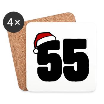 55 Numéro Noël - Dessous de verre (lot de 4) - blanc - Devant