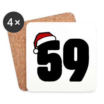 59 Numéro Noël - Dessous de verre (lot de 4) - blanc - Devant