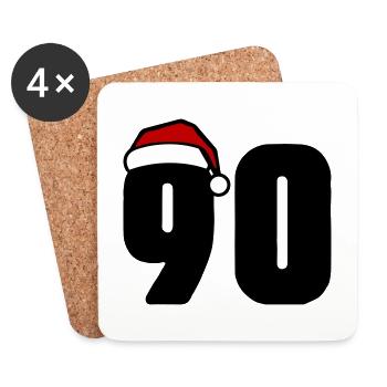 90 Zahl Weihnachten - Untersetzer (4er-Set) - Weiß - Vorne