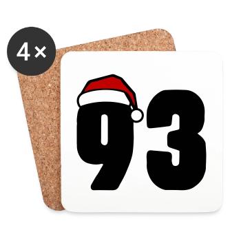 93 Numéro Noël - Dessous de verre (lot de 4) - blanc - Devant