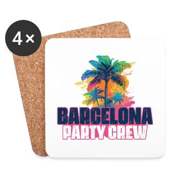 Vacances de l’équipage de fête à Barcelone - Dessous de verre (lot de 4) - blanc - Devant