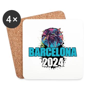L’équipe de la tournée de Barcelone 2024 - Dessous de verre (lot de 4) - blanc - Devant