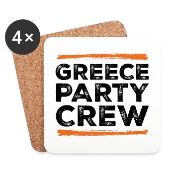 Équipe de fête en Grèce - Dessous de verre (lot de 4) - blanc - Devant