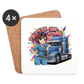 Pouvoir des camionneuses - Dessous de verre (lot de 4) - blanc - Devant