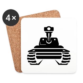 DER PANZER - Untersetzer (4er-Set) - Weiß - Vorne