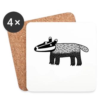 Badger - Coasters (set of 4) - white - Front