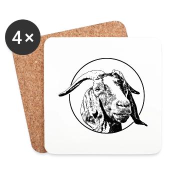 Boer goat goat Goat portrait - Coasters (set of 4) - white - Front