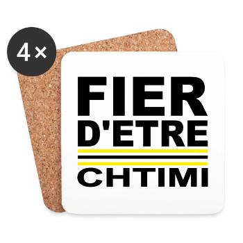 Fier d'être Chtimi - Dessous de verre (lot de 4) - blanc - Devant