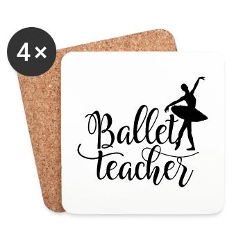 Ballet professeur Ballerine ballerine danse de ballet - Dessous de verre (lot de 4) - blanc - Devant