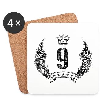 9 Couronne de numéros - Dessous de verre (lot de 4) - blanc - Devant