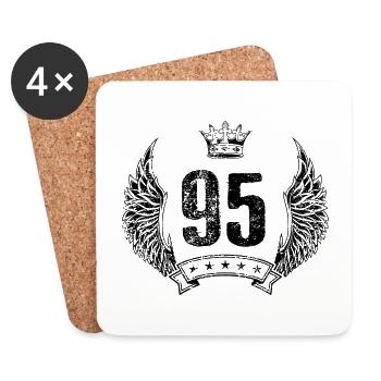 95 Number crown - Coasters (set of 4) - white - Front