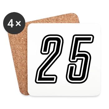 Numéro 25 - Dessous de verre (lot de 4) - blanc - Devant