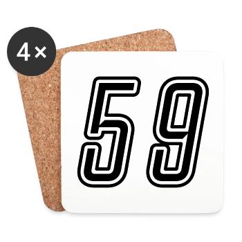59 Number number - Coasters (set of 4) - white - Front