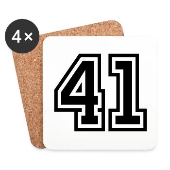 41 number symbol - Coasters (set of 4) - white - Front