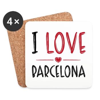 J’aime Barcelone - Dessous de verre (lot de 4) - blanc - Devant