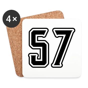 Symbole numérique 57 - Dessous de verre (lot de 4) - blanc - Devant