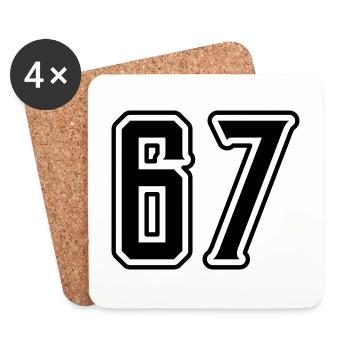 Symbole numérique 67 - Dessous de verre (lot de 4) - blanc - Devant