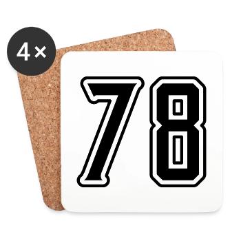 Symbole numérique 78 - Dessous de verre (lot de 4) - blanc - Devant