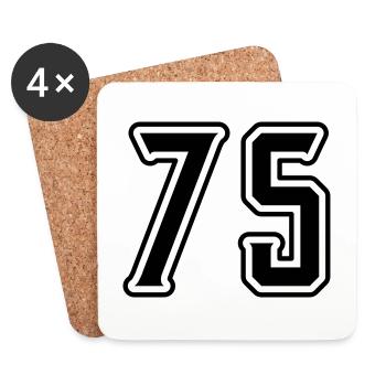 75 number symbol - Coasters (set of 4) - white - Front