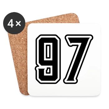 97 Number Symbol - Coasters (set of 4) - white - Front