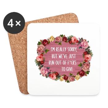 Don't give a fuck bad flowers gift sayings sassy - Coasters (set of 4) - white - Front