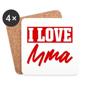 Ich liebe Mma - Untersetzer (4er-Set) - Weiß - Vorne