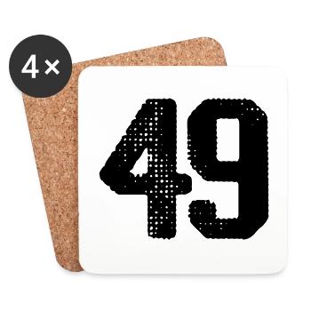 49 number jersey - Coasters (set of 4) - white - Front