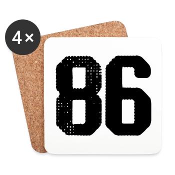 86 number jersey - Coasters (set of 4) - white - Front