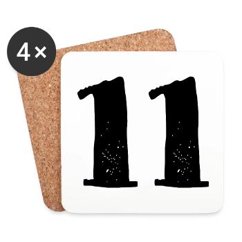 11 number jersey - Coasters (set of 4) - white - Front