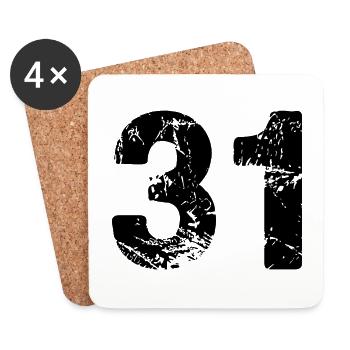 31 number jersey - Coasters (set of 4) - white - Front