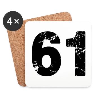 61 number jersey - Coasters (set of 4) - white - Front